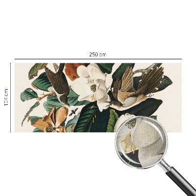 Fototapet barnrum med motiv av fåglar och magnolior