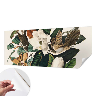 Fototapet barnrum med motiv av fåglar och magnolior