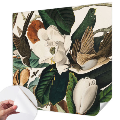 Fototapet barnrum med motiv av fåglar och magnolior