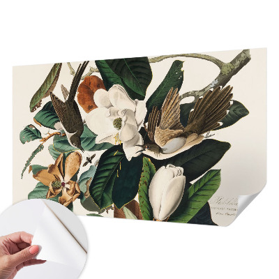 Fototapet barnrum med motiv av fåglar och magnolior