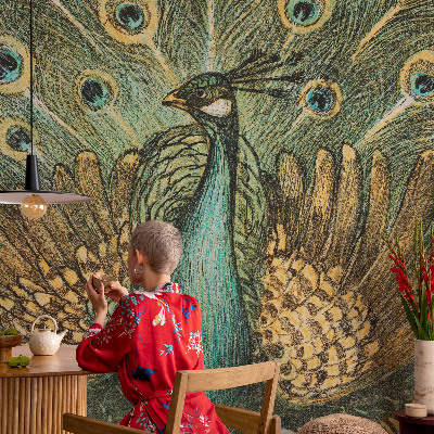 Självhäftande fotovägg Majestätisk påfågel