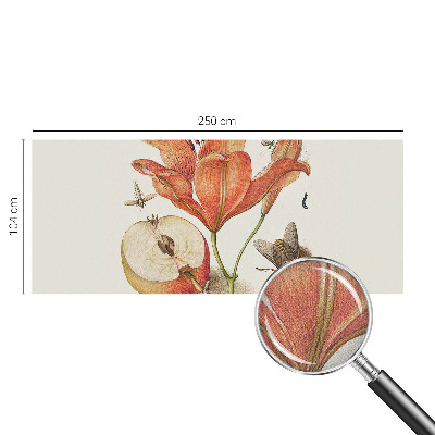 Självhäftande fototapet med botanisk illustration