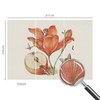 Självhäftande fototapet med botanisk illustration
