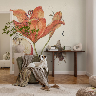 Självhäftande fototapet med botanisk illustration