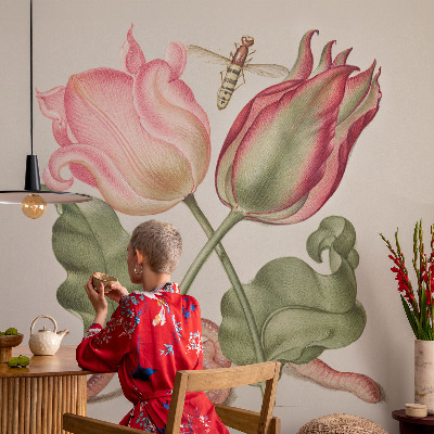 Fototapet barnrum med motiv av tulpaner