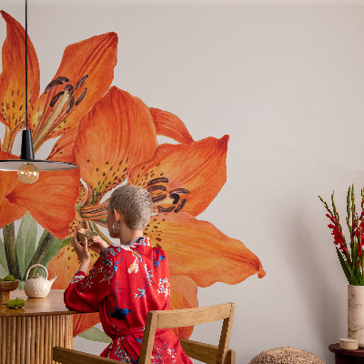 Peel and stick fototapet med motiv av en orange lilja