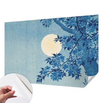 Självhäftande fototapet med motiv av en blommande måne