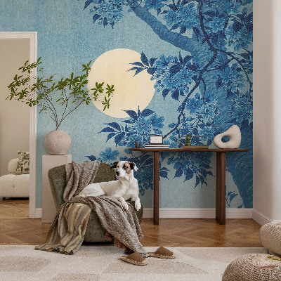 Självhäftande fototapet med motiv av en blommande måne