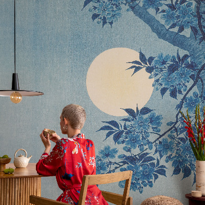 Självhäftande fototapet Blommamåne