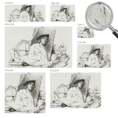 Peel and stick fototapet med ett konstnärligt porträtt