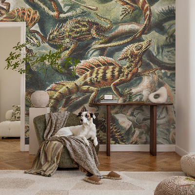 Fototapet barnrum med motiv av exotiska reptiler