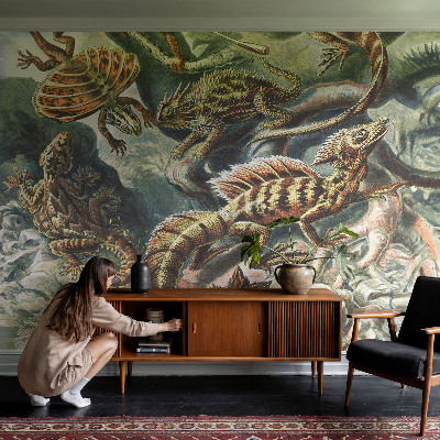 Fototapet barnrum med motiv av exotiska reptiler