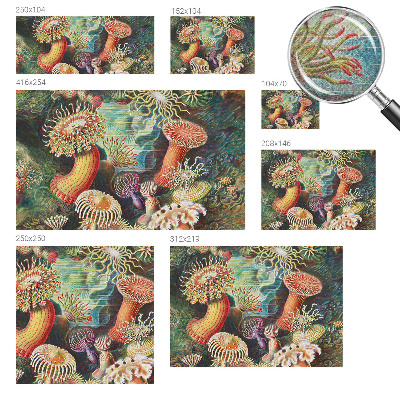 Peel and stick fototapet med motiv av anemoner i dekorativ stil