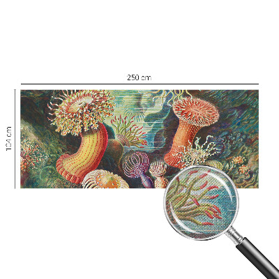 Peel and stick fototapet med motiv av anemoner i dekorativ stil