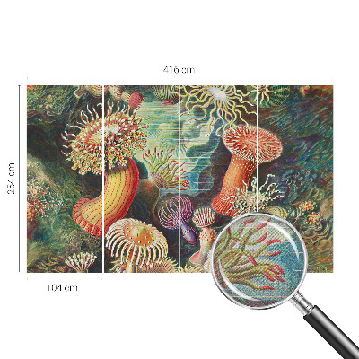 Peel and stick fototapet med motiv av anemoner i dekorativ stil