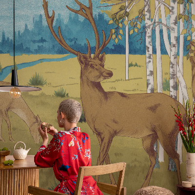 Fototapet barn med motiv av en lugn skog för barnrum