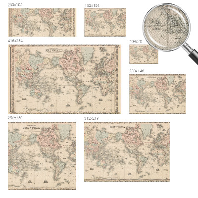 Självhäftande fotovägg Historisk karta