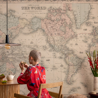 Självhäftande fotovägg Historisk karta