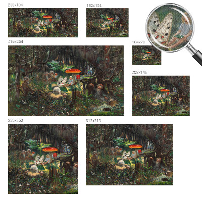 Peel and stick fototapet med motiv av en sagoskog