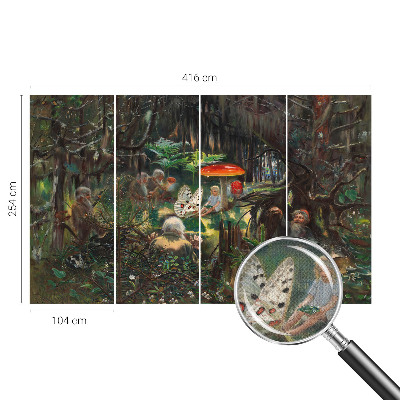 Peel and stick fototapet med motiv av en sagoskog