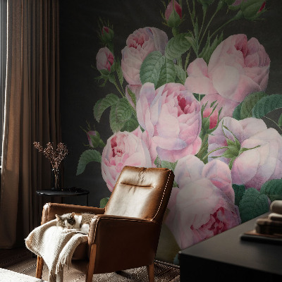 3D fototapet med blommigt mönster i elegant design