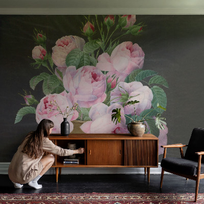 3D fototapet med blommigt mönster i elegant design