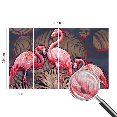 Fototapet för barn med rosa flamingor