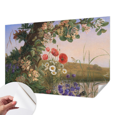 Peel and stick fototapet med ett blommigt motiv