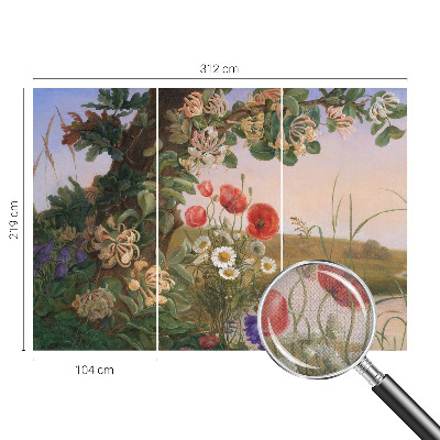 Peel and stick fototapet med ett blommigt motiv