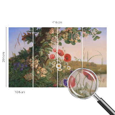 Peel and stick fototapet med ett blommigt motiv