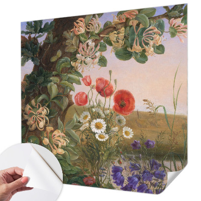 Peel and stick fototapet med ett blommigt motiv