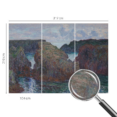 3D fototapet med motiv av en klippig kust