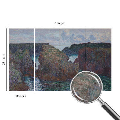 3D fototapet med motiv av en klippig kust