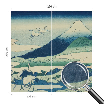Peel and stick fototapet med motiv av kranar och berg