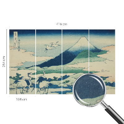 Peel and stick fototapet med motiv av kranar och berg