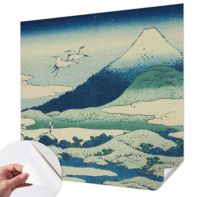 Peel and stick fototapet med motiv av kranar och berg