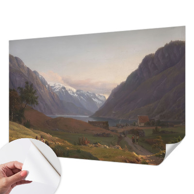 Självhäftande fotovägg med bergspanorama