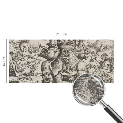 3D fototapet En grotesk strid