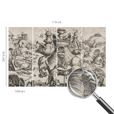 3D fototapet En grotesk strid