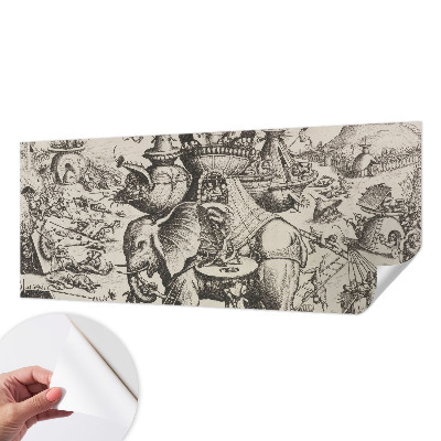 3D fototapet En grotesk strid