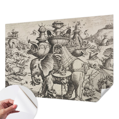 3D fototapet En grotesk strid