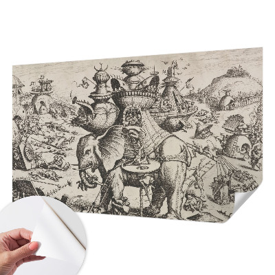 3D fototapet En grotesk strid