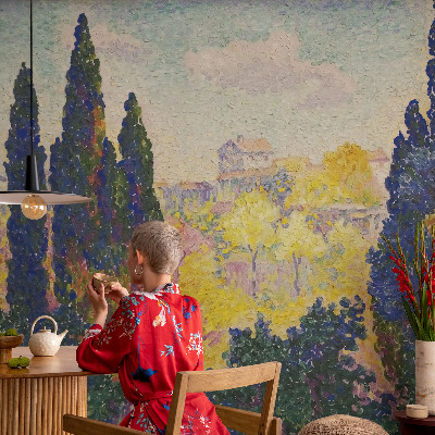 Fototapet barn med impressionistiska landskap för barnrum