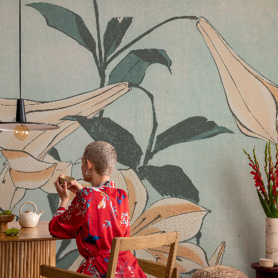 Självhäftande fotovägg Delikata liljor