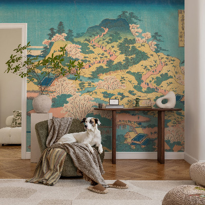 Fototapet barn med motiv av ett japanskt landskap