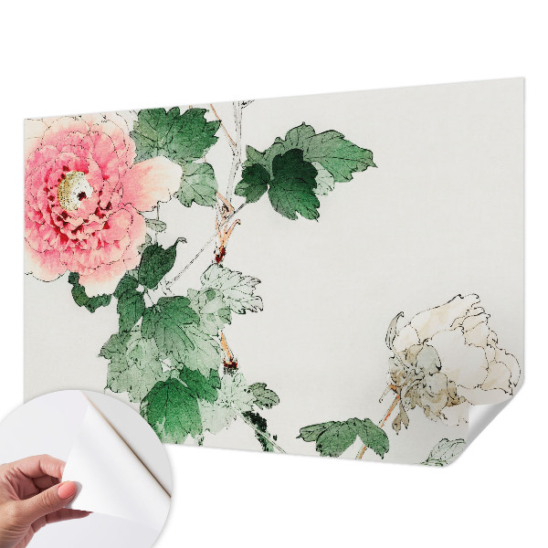 Självhäftande fototapet med ett blommönster i subtil design