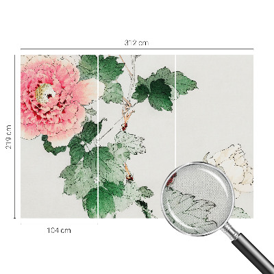 Självhäftande fototapet med ett blommönster i subtil design