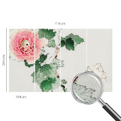 Självhäftande fototapet med ett blommönster i subtil design