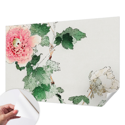 Självhäftande fototapet med ett blommönster i subtil design