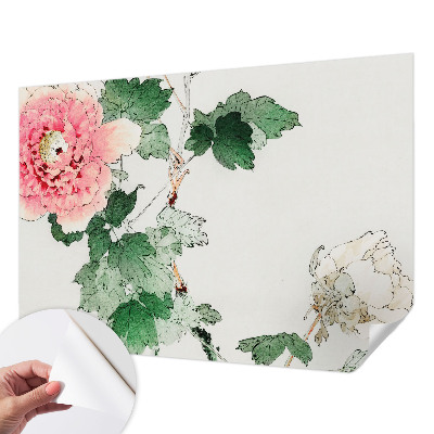 Självhäftande fototapet med ett blommönster i subtil design